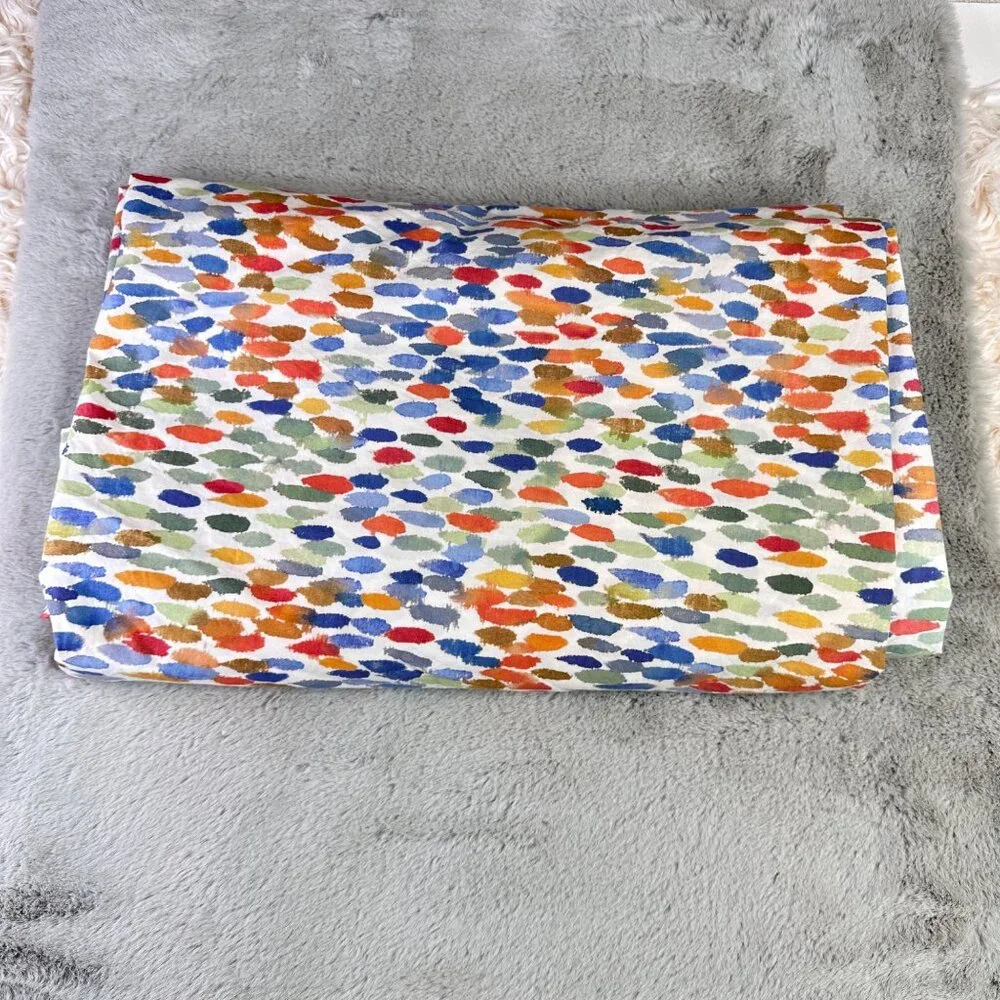 Pottery‎ Barn Duvet Cover Anabel King Watercolor Dot Organic Percale Bedding